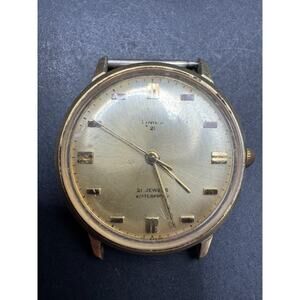 Vintage 1960s Timex 21 Jewel Marlin 1969 Gold Tone Men's Mechanical Watch 30mm